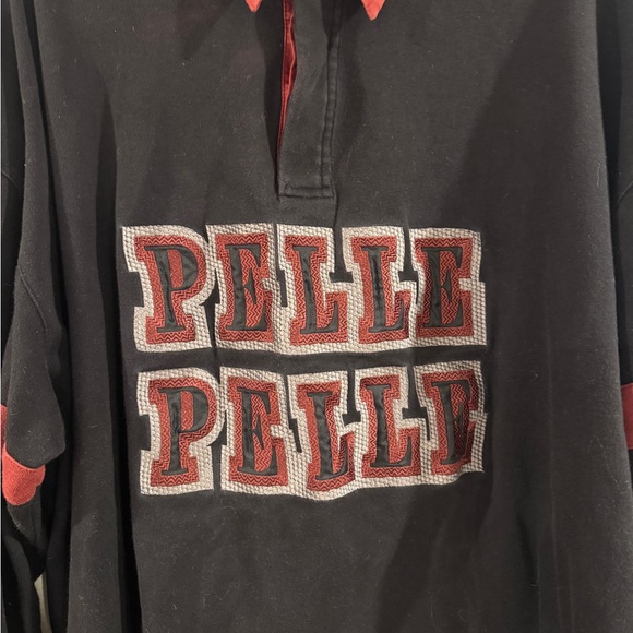 Pelle Pelle Black and Burgundy Rugby Shirt - size XL - Picture 3 of 15